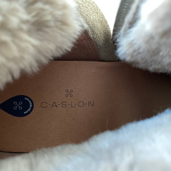 Caslon Wedge Booties CNAVERIE Zipper Closure Leather Suede Tan 9 - Picture 5 of 6